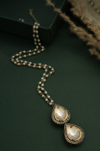 Polki Teardrop Pendant Necklace 