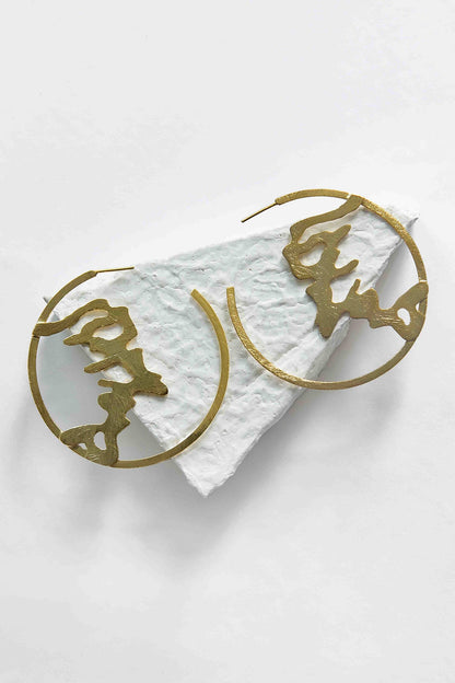 Beltza Oak Root Carved Hoops 