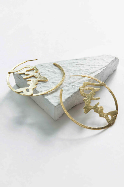 Beltza Oak Root Carved Hoops 