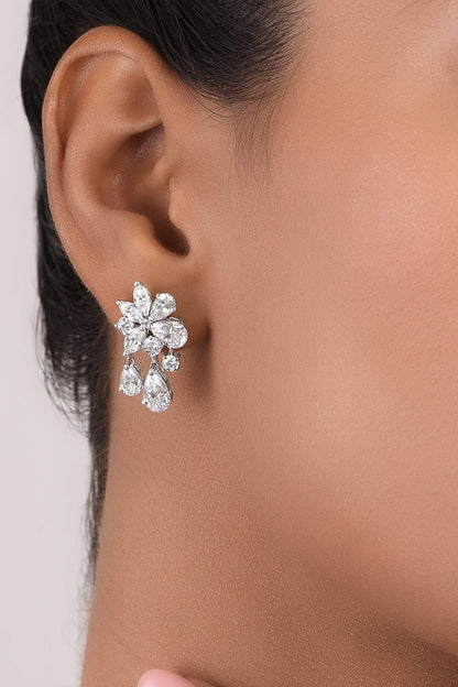 Swarovski Zirconia Floral Earrings 