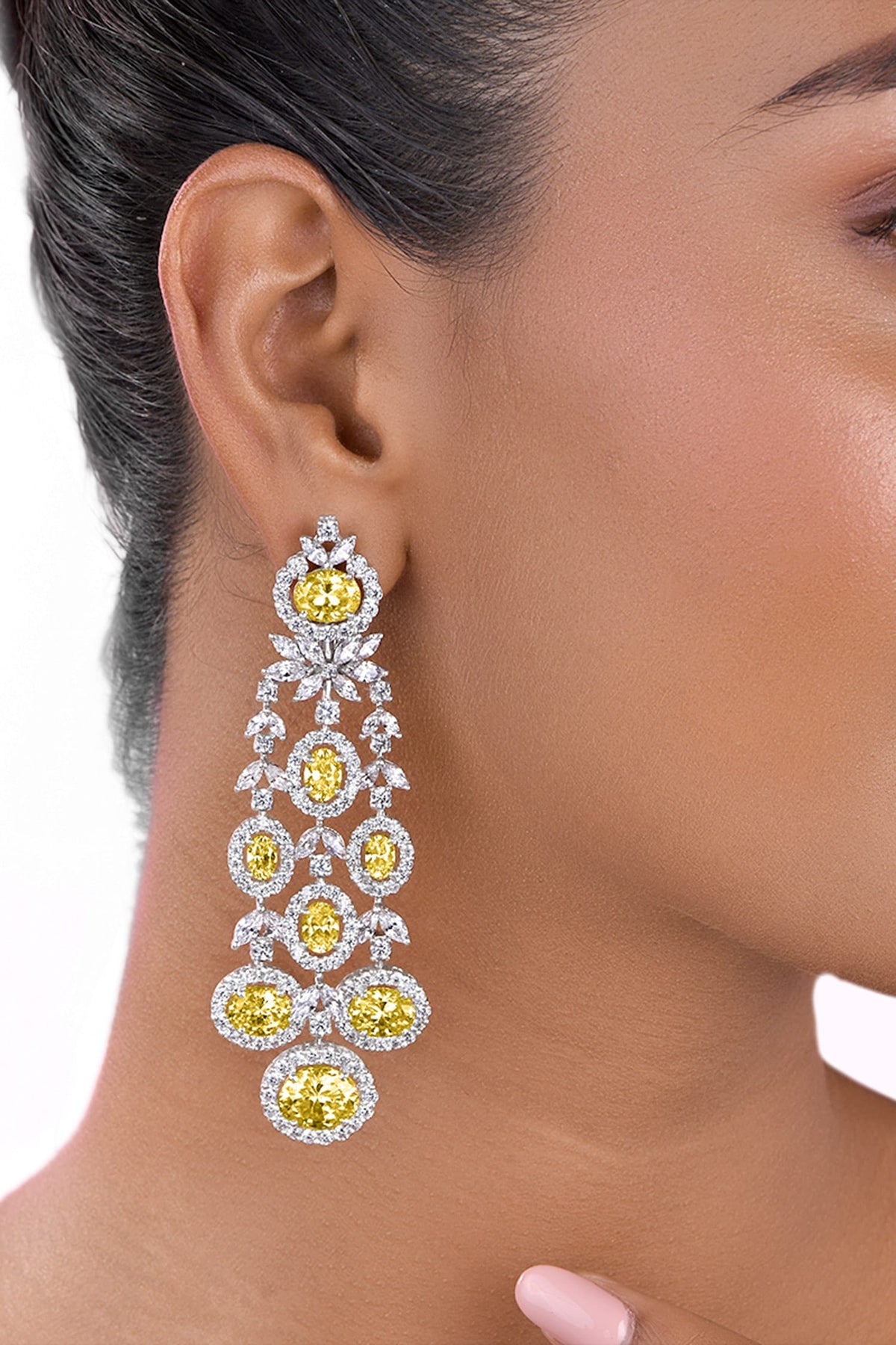 Oval Embellished Earrings 