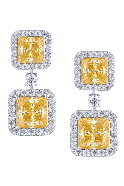 Square Swarovski Zirconia Earrings 