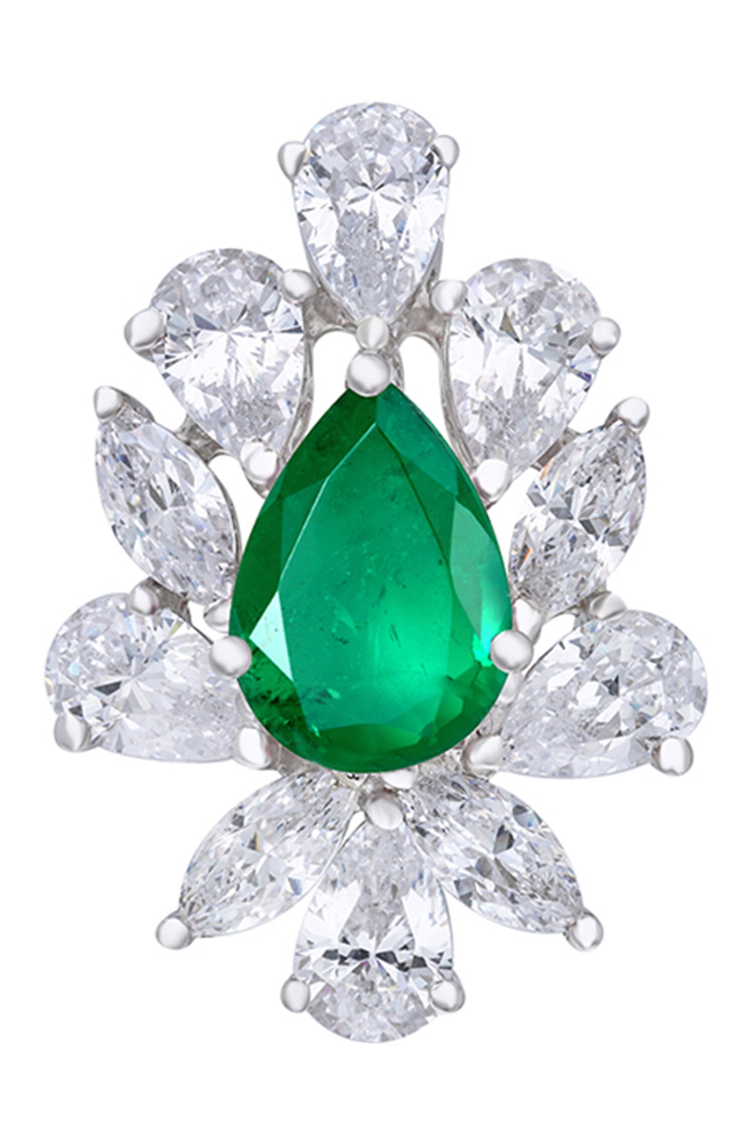 Emerald Embellished Stud Earrings 