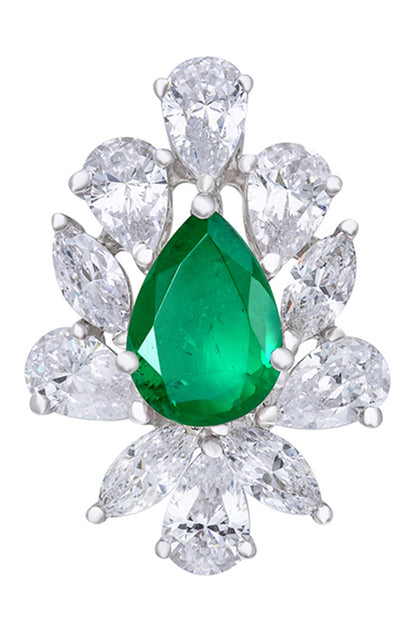 Emerald Embellished Stud Earrings 