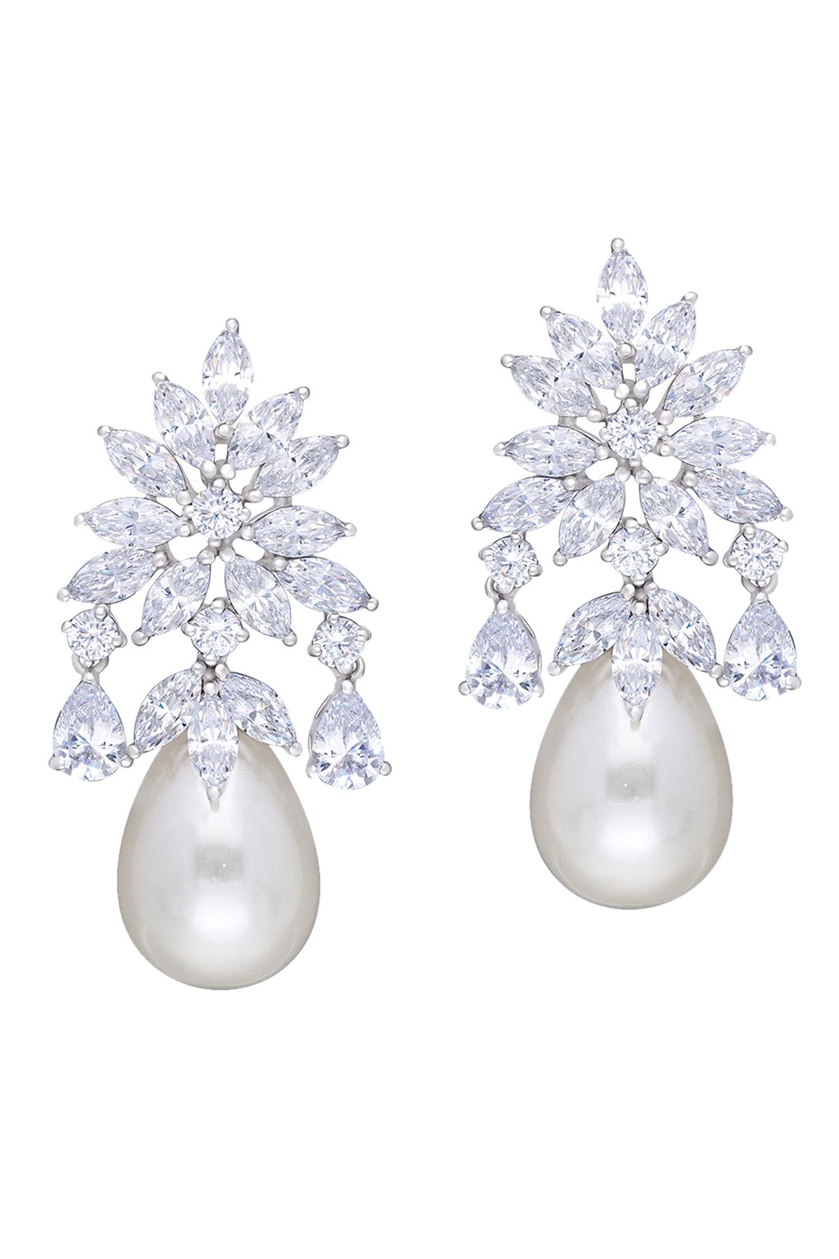 Floral Swarovski Drop Earrings 