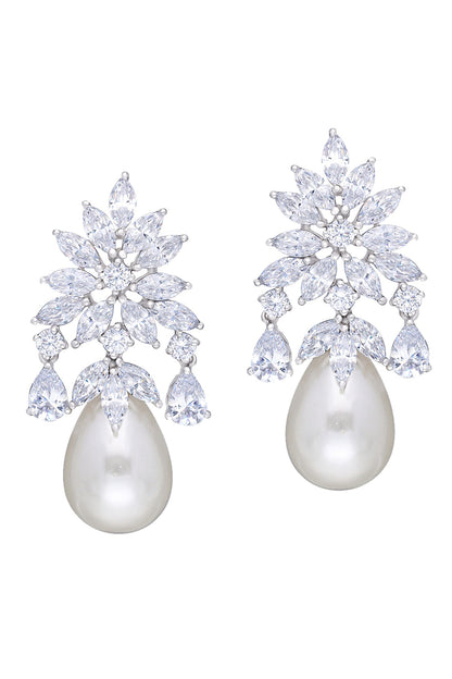 Floral Swarovski Drop Earrings 