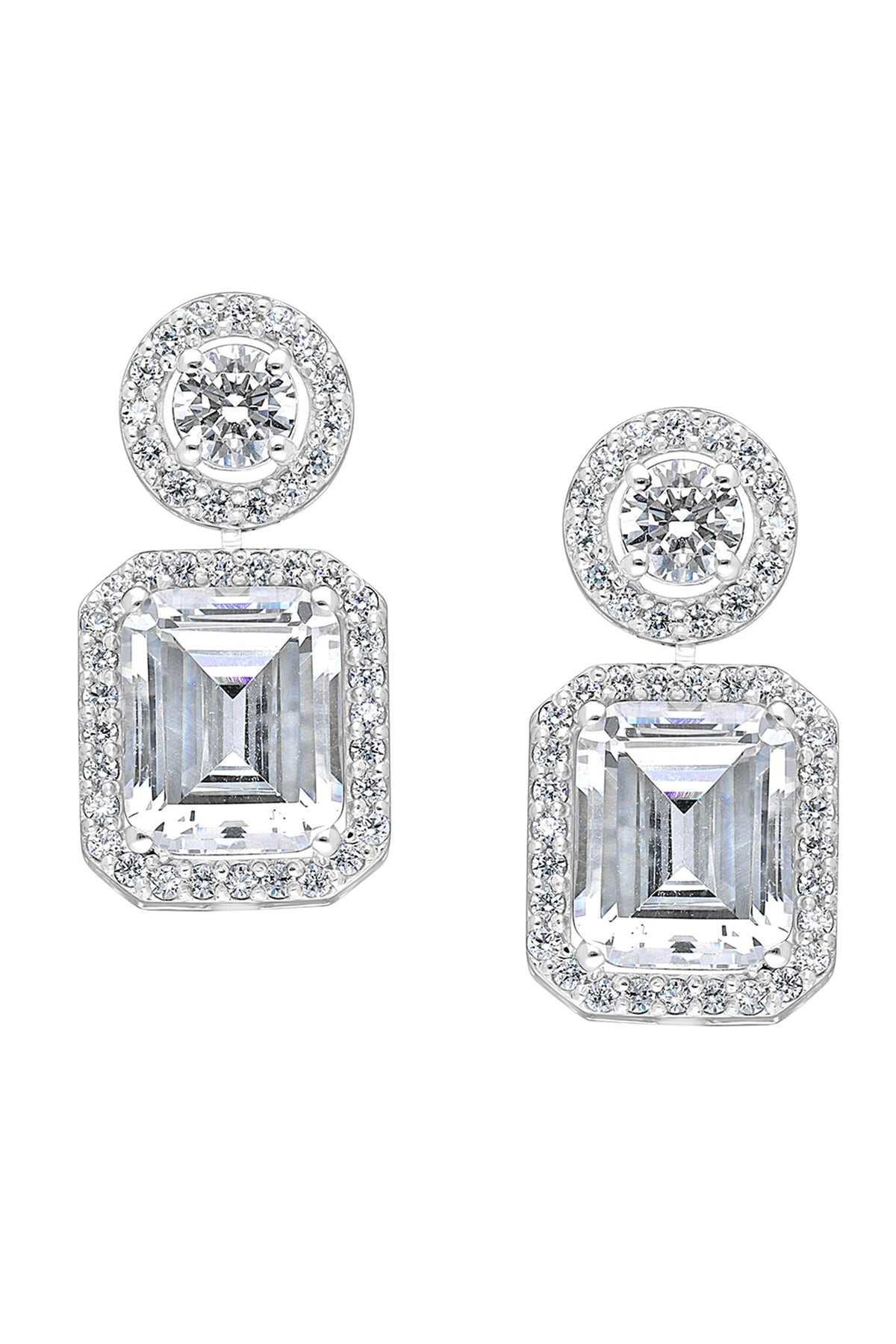 Oval & Octagon Shaped Swarovski Earrings 