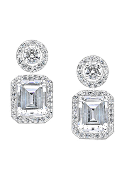 Oval & Octagon Shaped Swarovski Earrings 