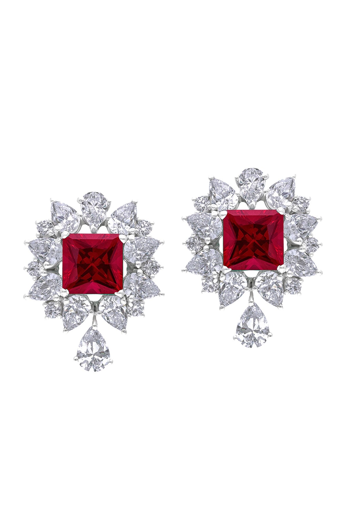 Ruby Embellished Earrings 