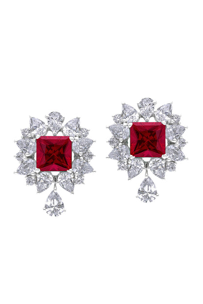 Ruby Embellished Earrings 