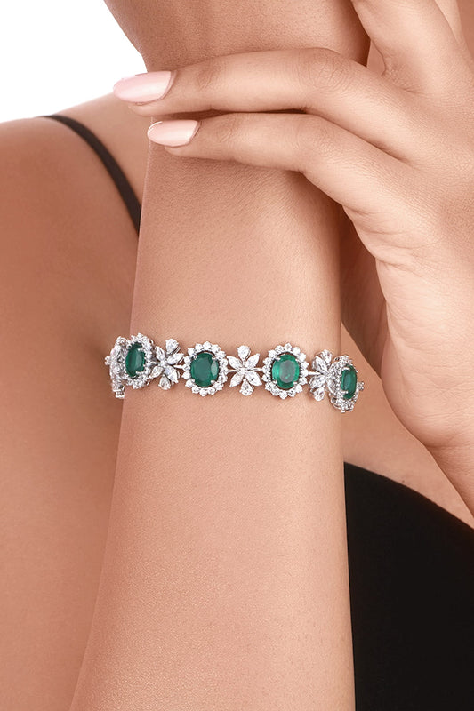 Emerald & Swarovski Zirconia Bracelet 