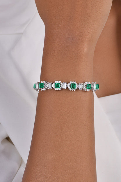 Swarovski Zirconia & Emerald Embellished Bracelet 