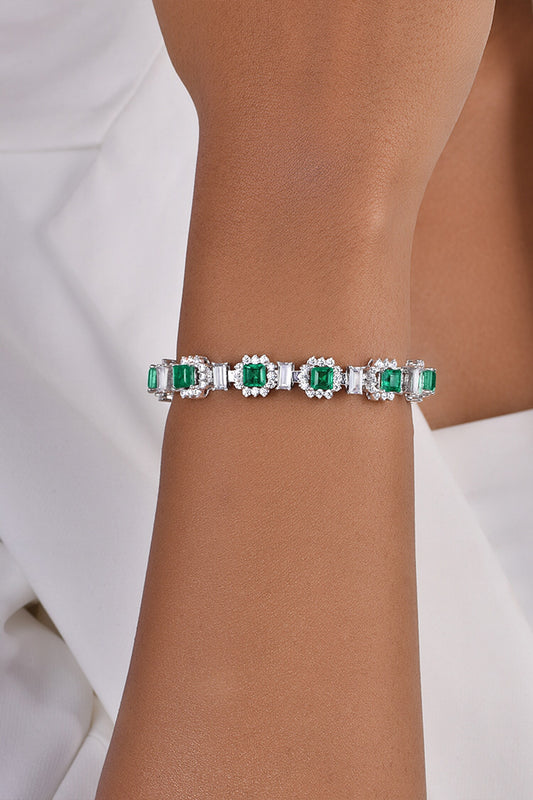 Swarovski Zirconia & Emerald Embellished Bracelet 