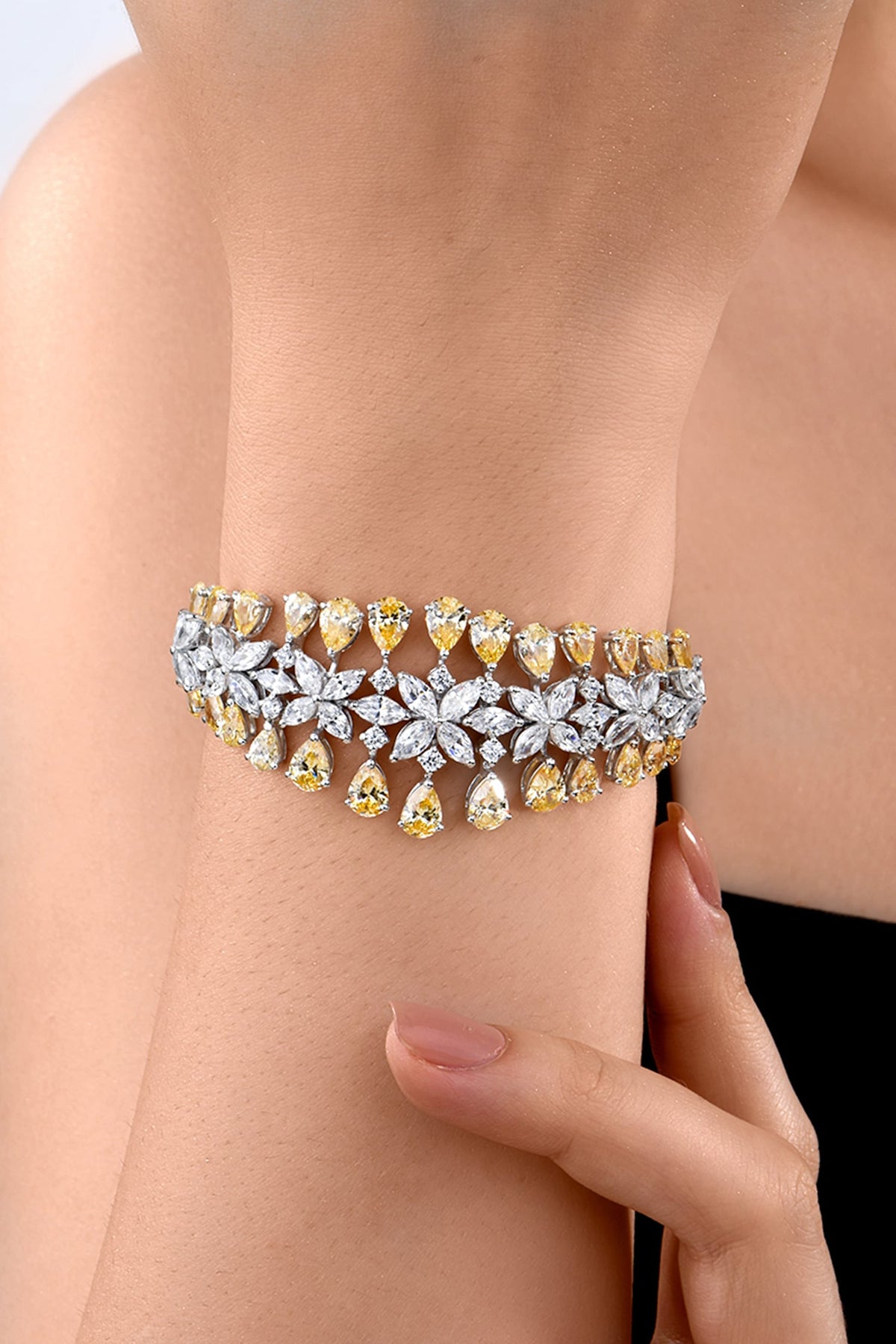 Floral Pattern Cuff Bracelet 