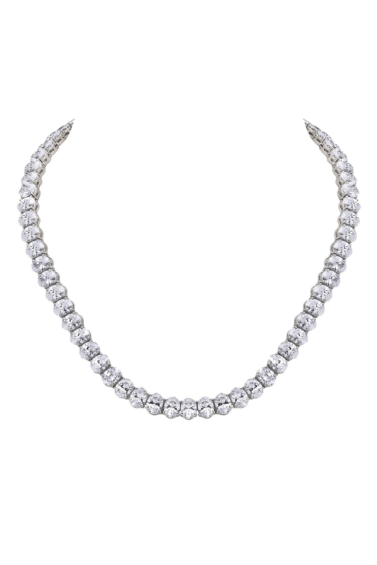 Oval Shaped Swarovski Zirconia Necklace 