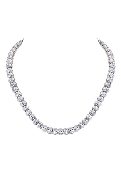 Oval Shaped Swarovski Zirconia Necklace 