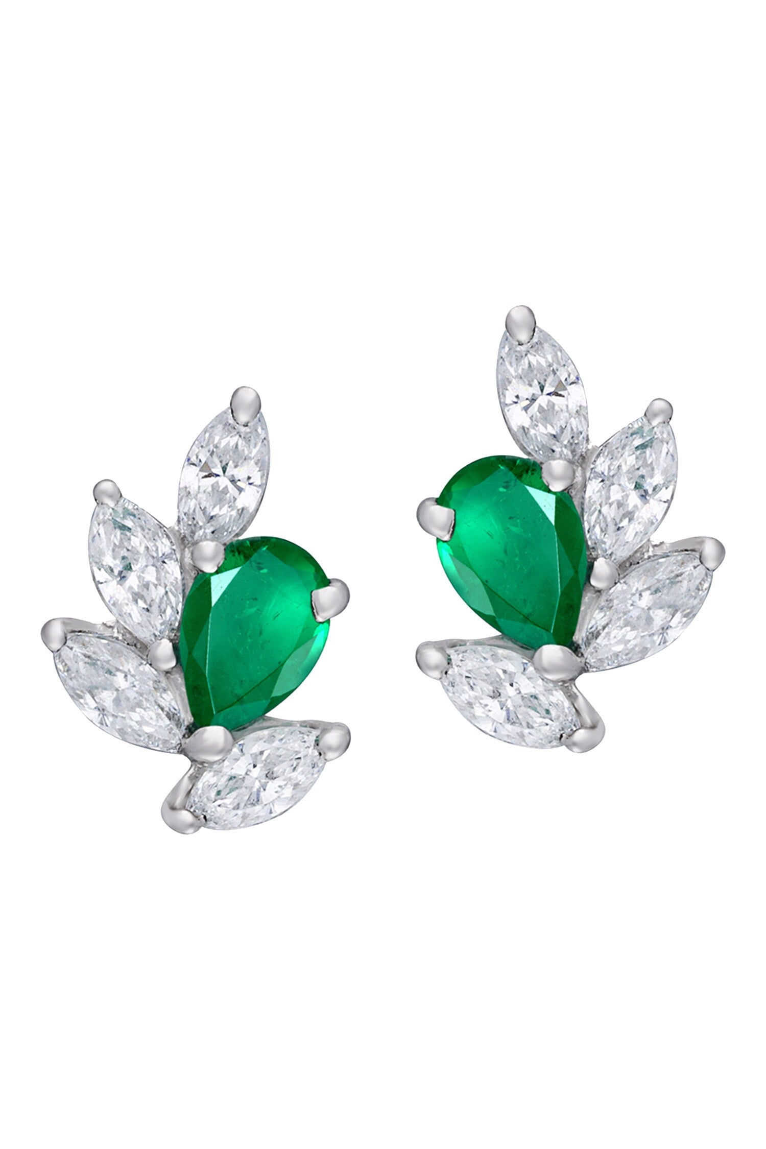 Emerald & Swarovski Zirconia Studs 