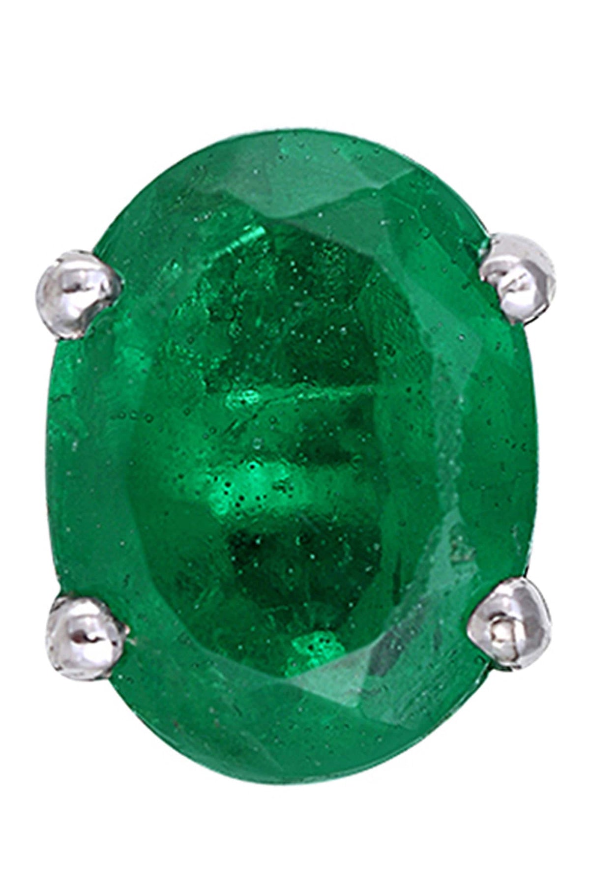 Emerald Stud Earrings in Sterling Silver 