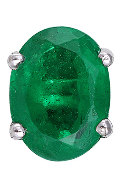 Emerald Stud Earrings in Sterling Silver 