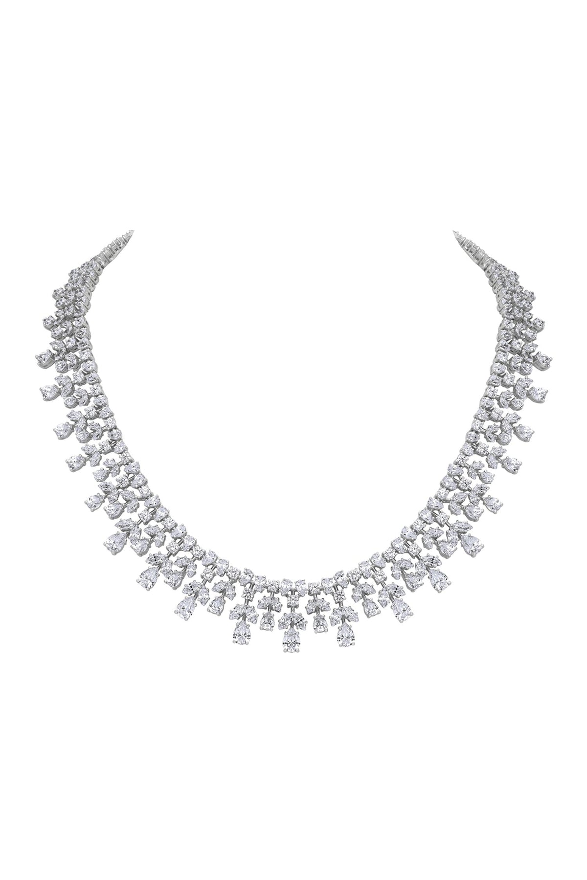 Swarovski Zirconia Floret Embellished Necklace 