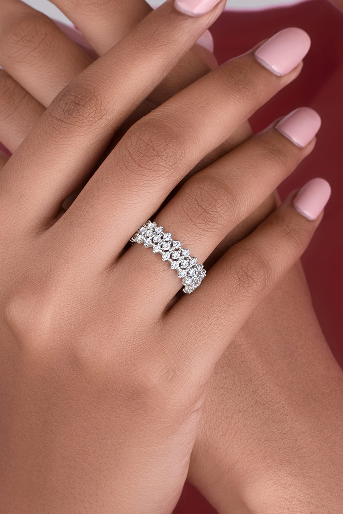 Eternity Swarovski Zirconia Embellished Ring 