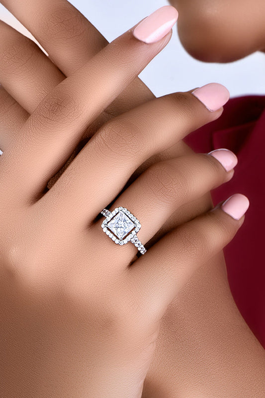 Square Cut Swarovski Zirconia Embellished Ring 