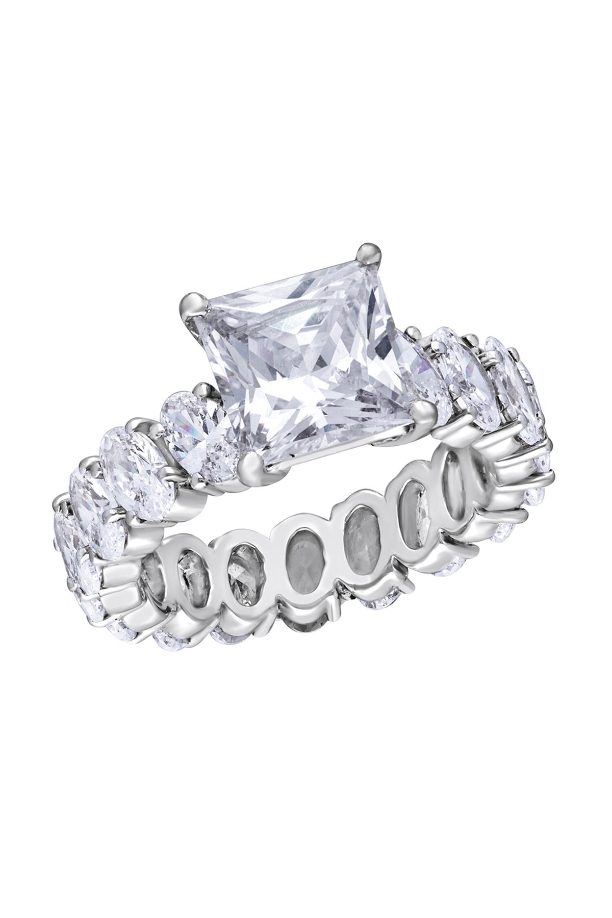 Princess Shaped Swarovski Zirconia Embellished Ring 