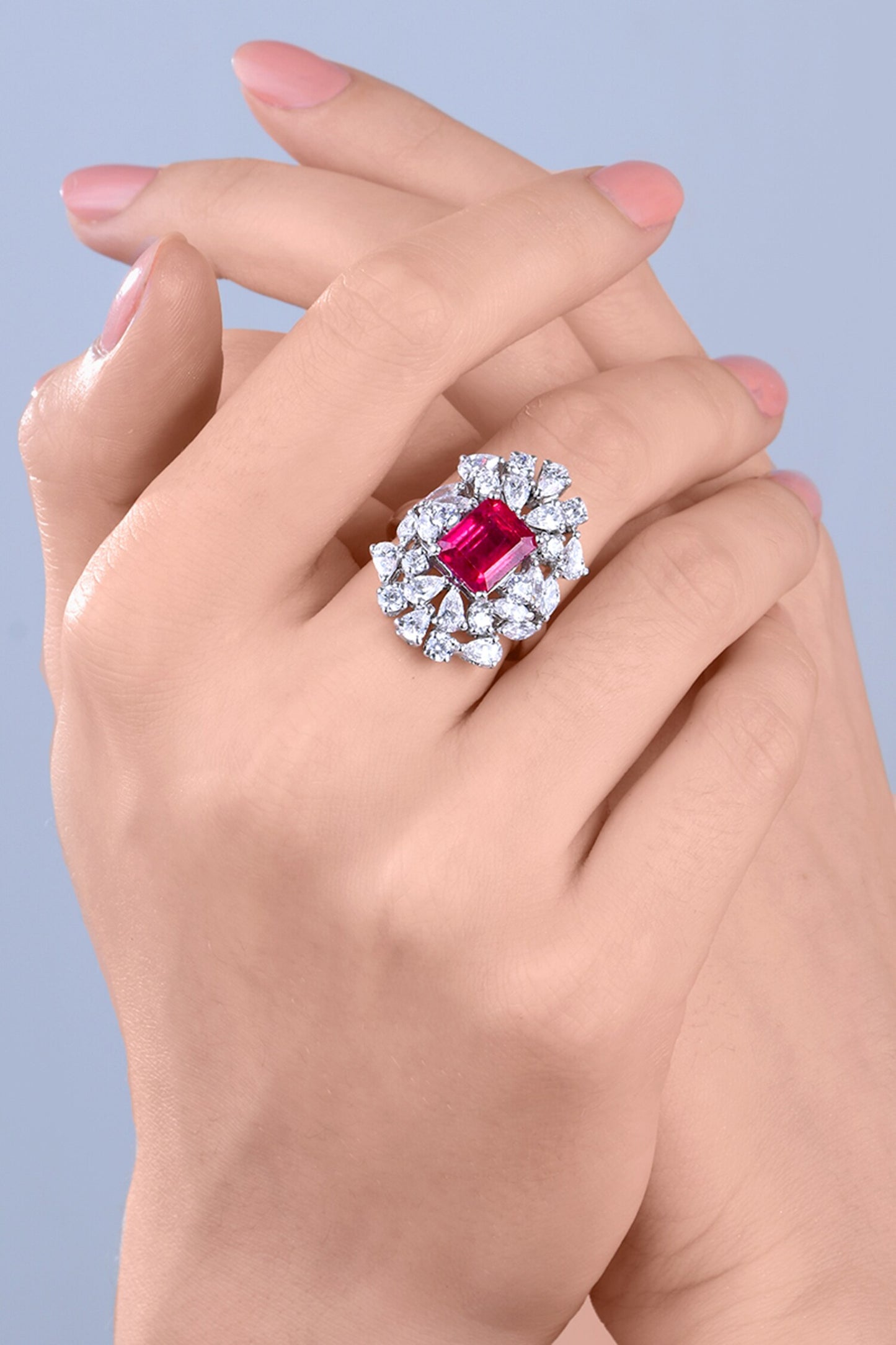 Ruby Embellished Ring 