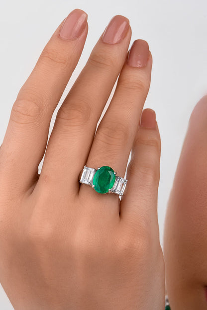 Emerald Stone Embellished Ring 