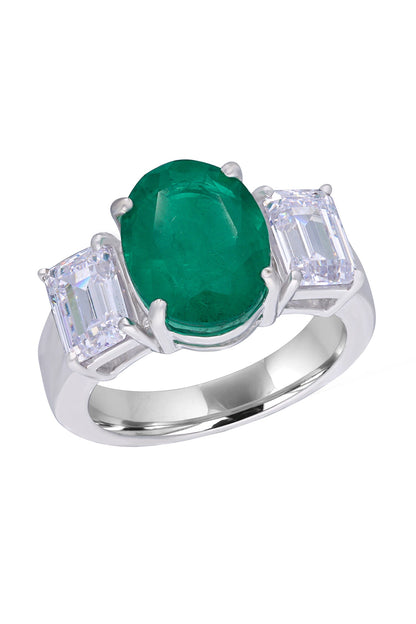 Emerald Stone Embellished Ring 