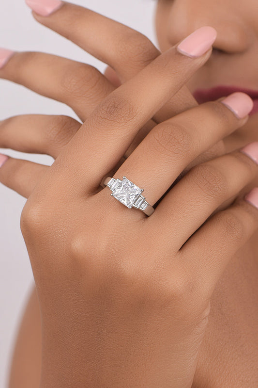 Geometric Shaped Solitaire Ring 
