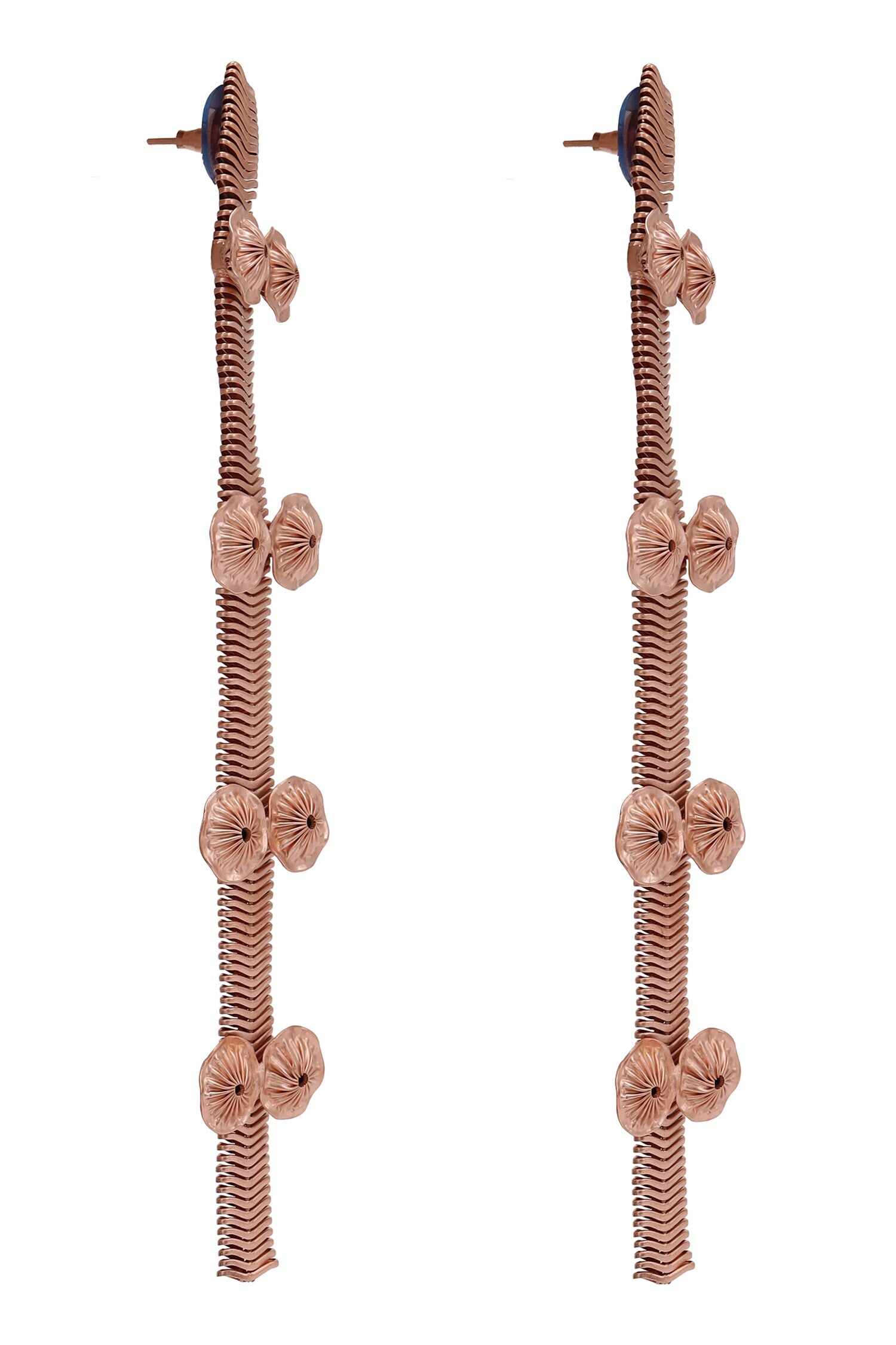 Coral Ornate Statement Earrings 