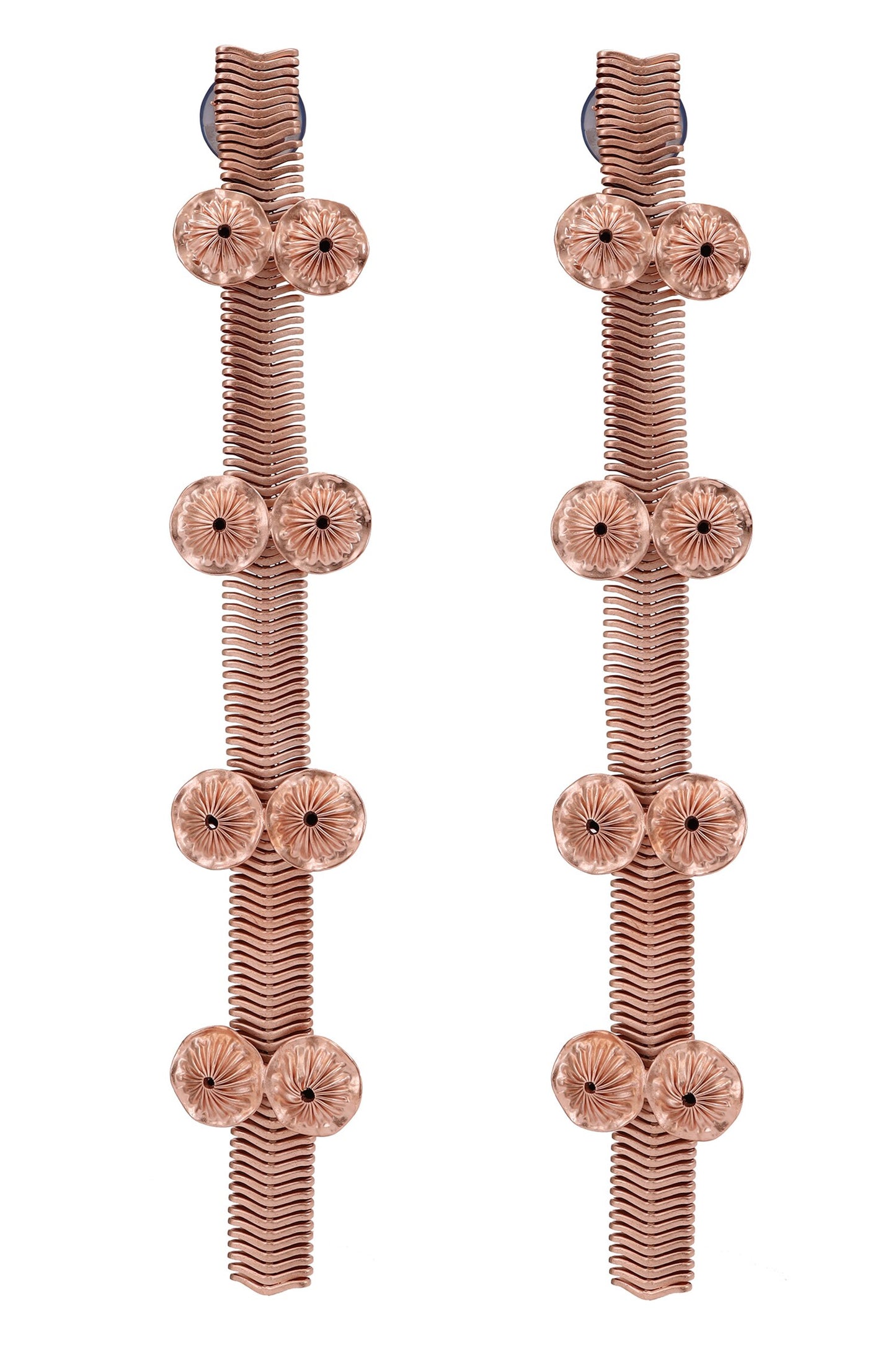 Coral Ornate Statement Earrings 