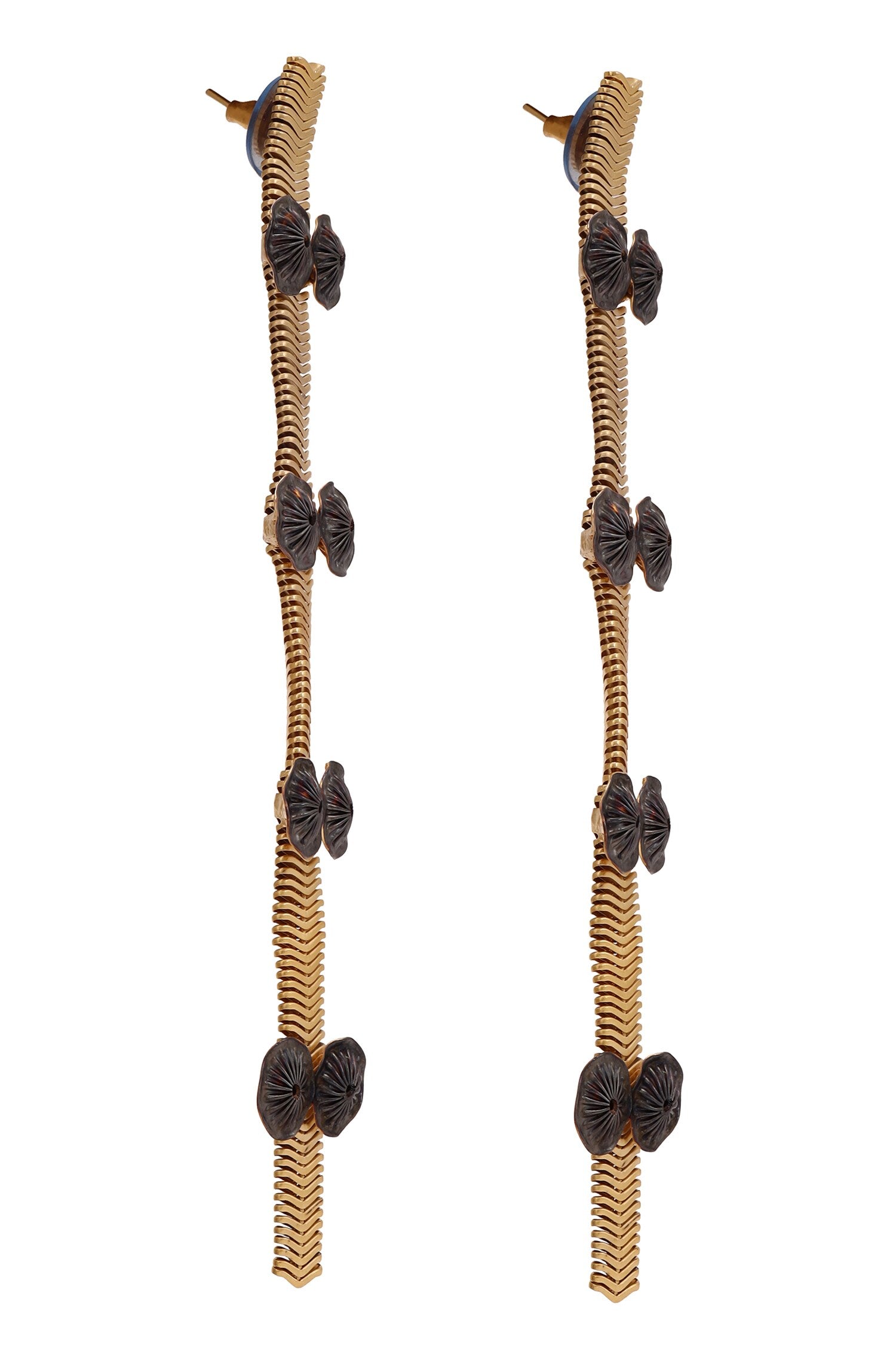 Coral Statement Ornate Earrings 