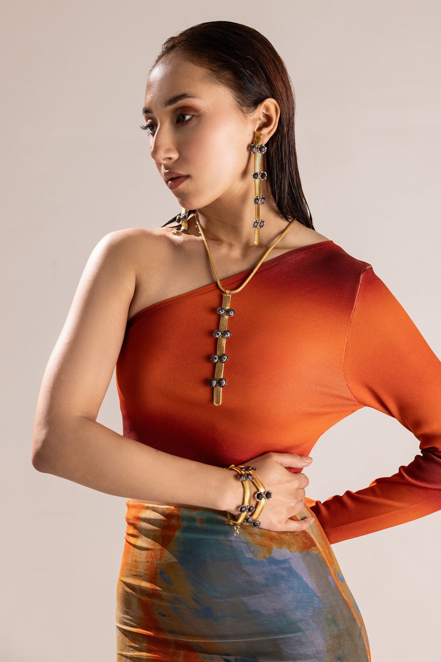 Coral Ornate Statement Necklace 