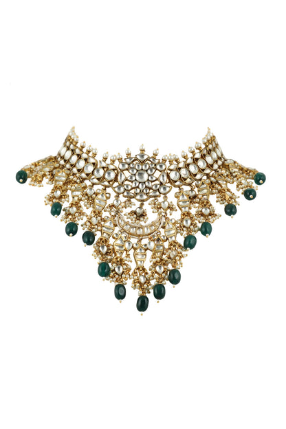 Jadtar Stone Embellished Necklace Set 