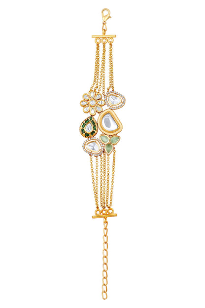 Floral Kundan Work Bracelet 