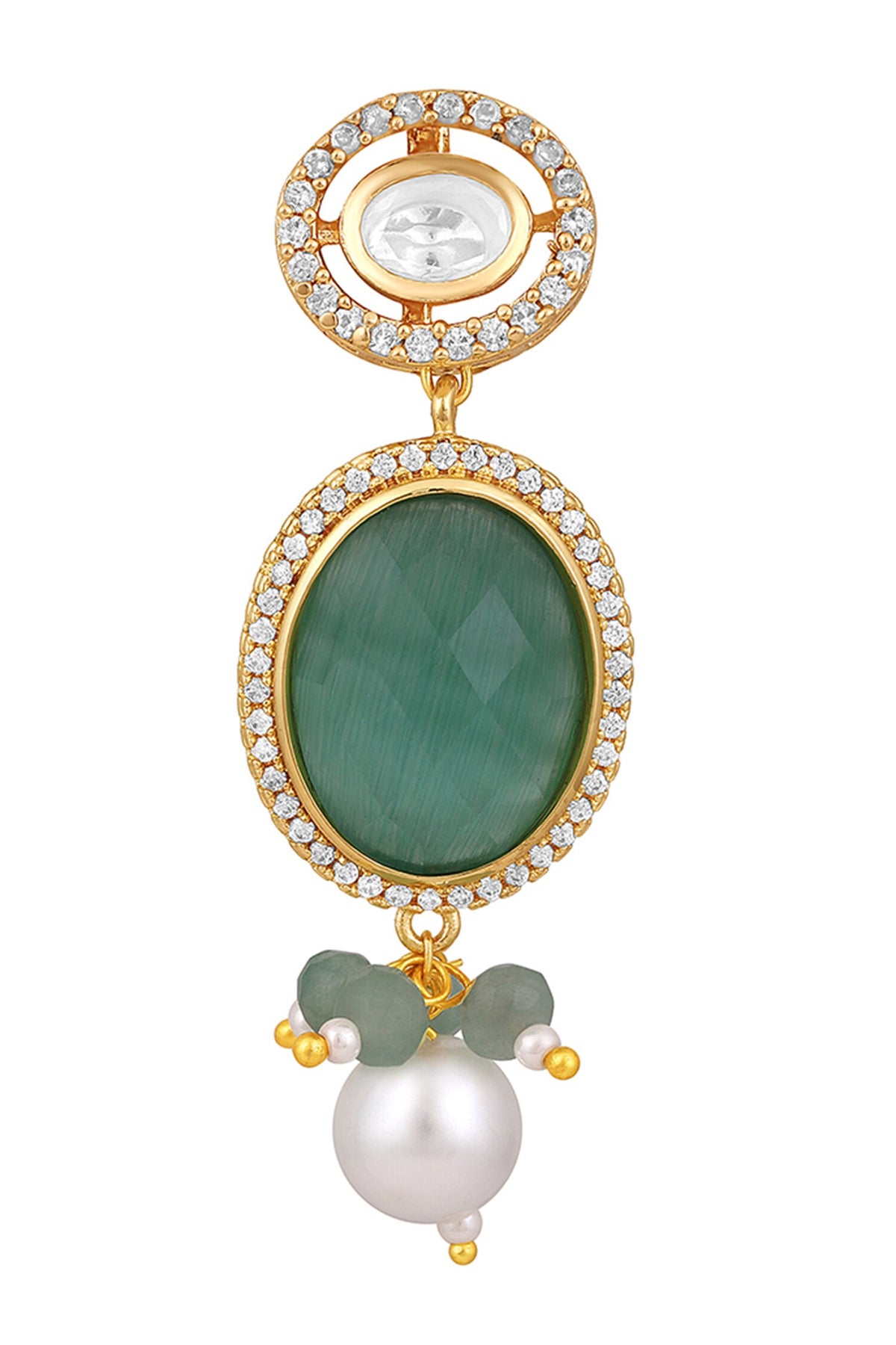 Geometric Kundan Embellished Earrings 