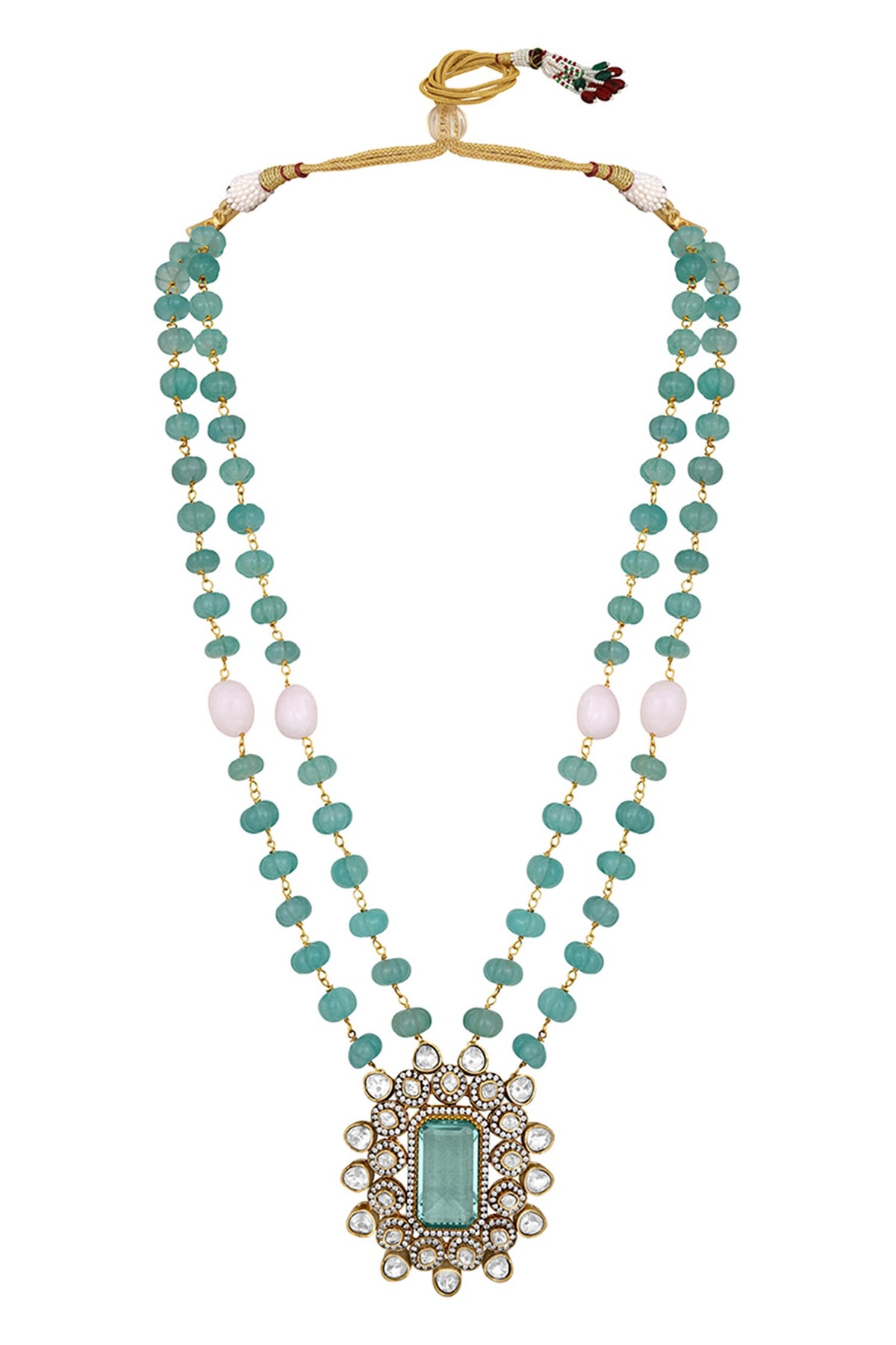 Carved Geometric Pendant Necklace Set 