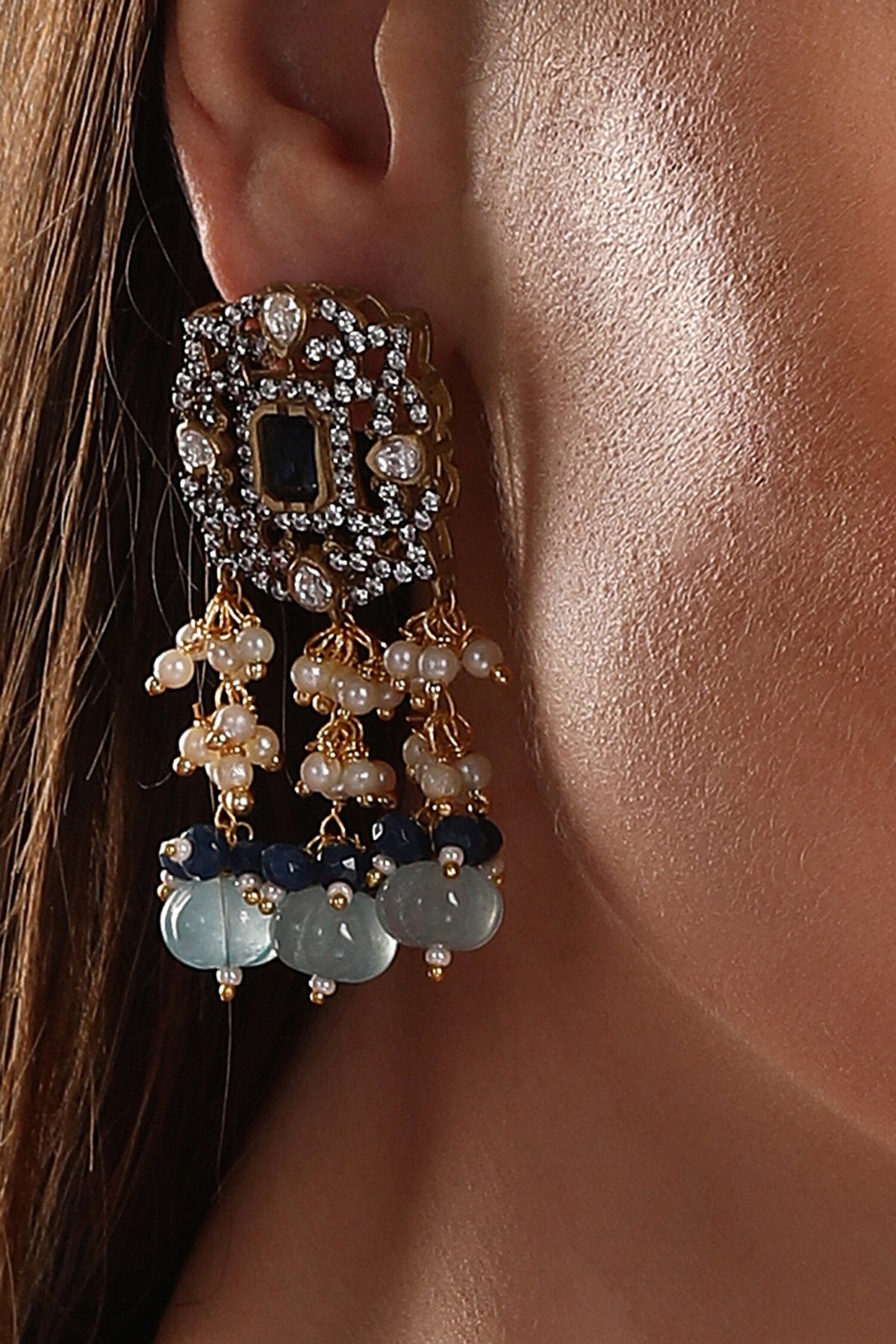 Polki & Agate Embellished Jewellery Set 
