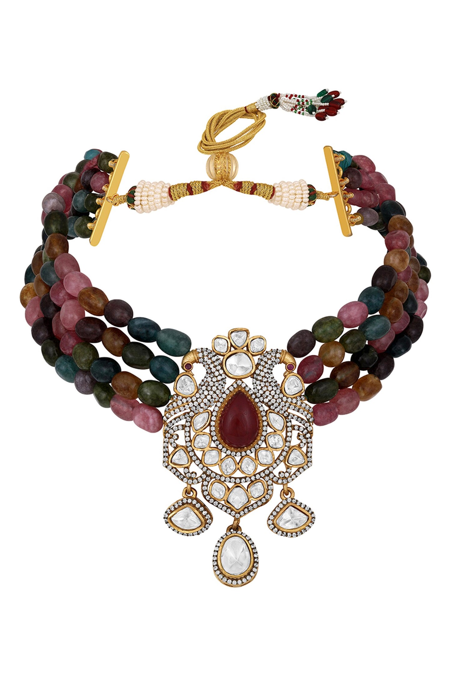 Kundan & Polki Embellished Necklace Set 