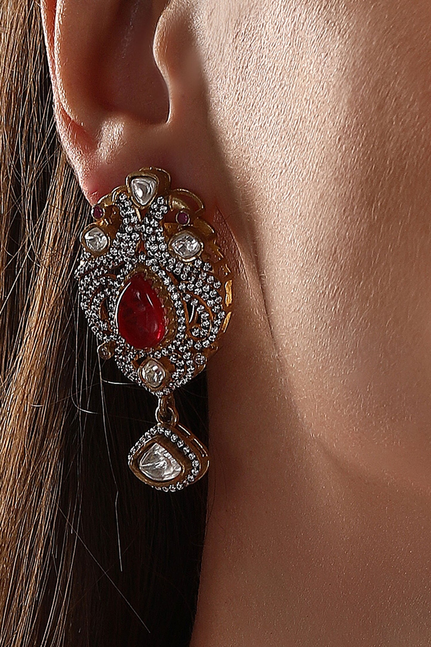 Kundan & Polki Embellished Necklace Set 