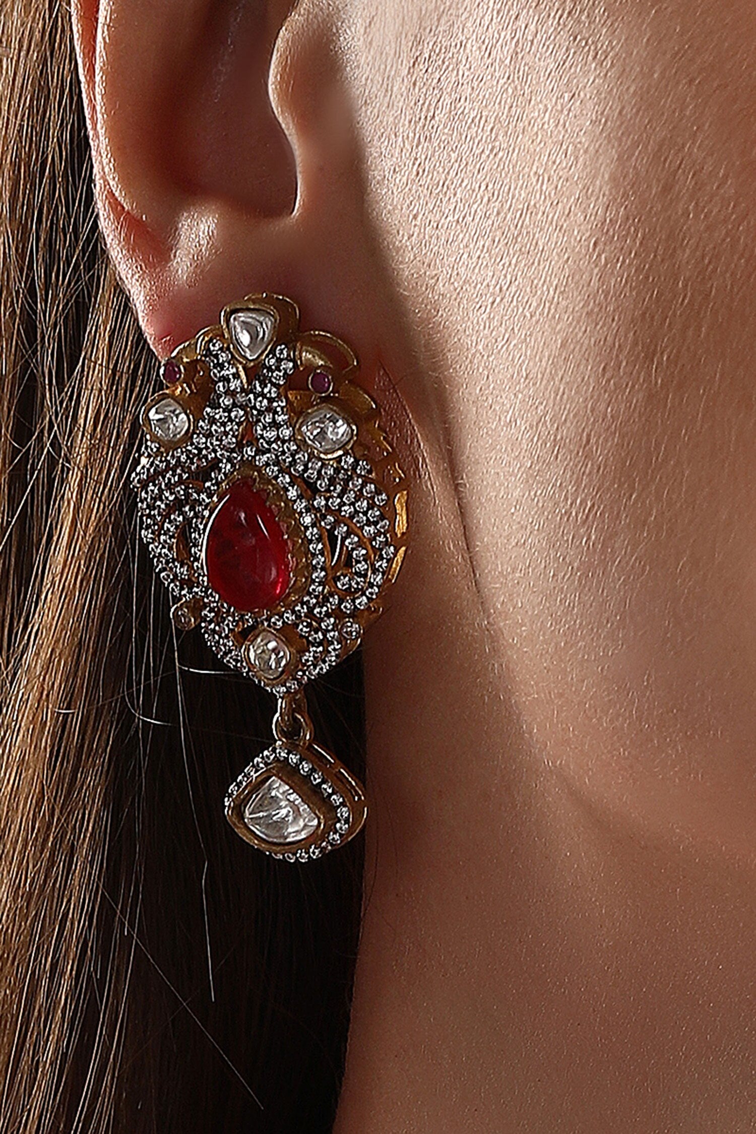 Kundan & Polki Embellished Necklace Set 