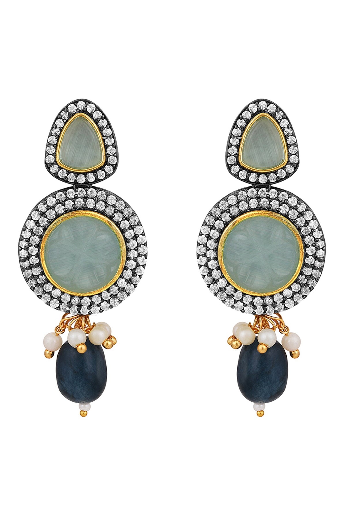 Floral Kundan & Polki Embellished Necklace Set 