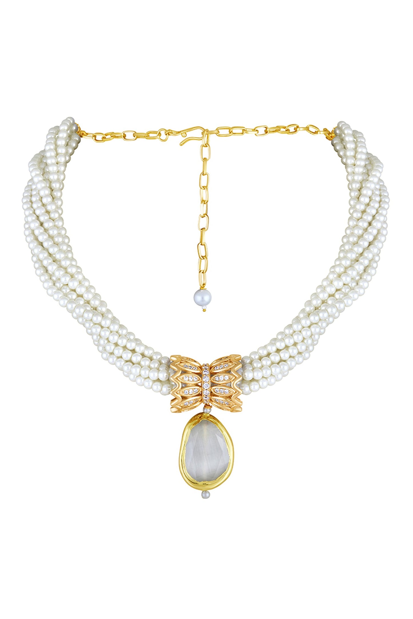 Mother Of Pearl Embellished Necklace 