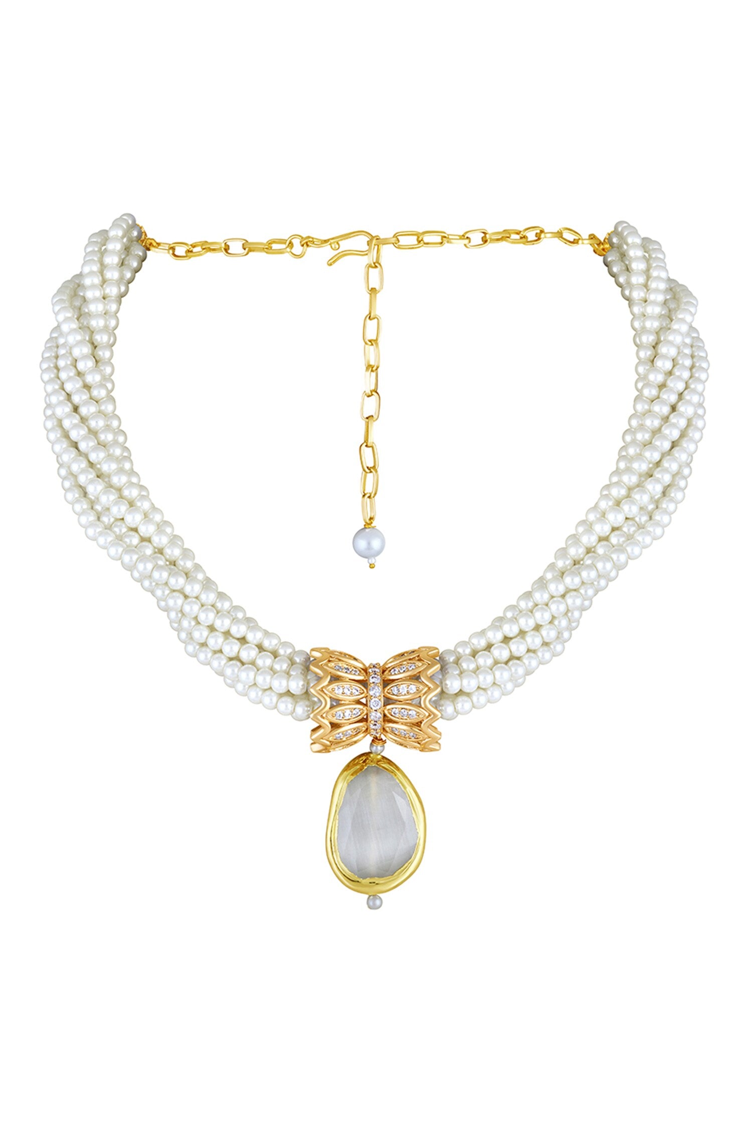 Mother Of Pearl Embellished Necklace 
