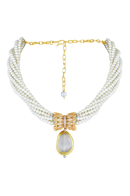 Mother Of Pearl Embellished Necklace 
