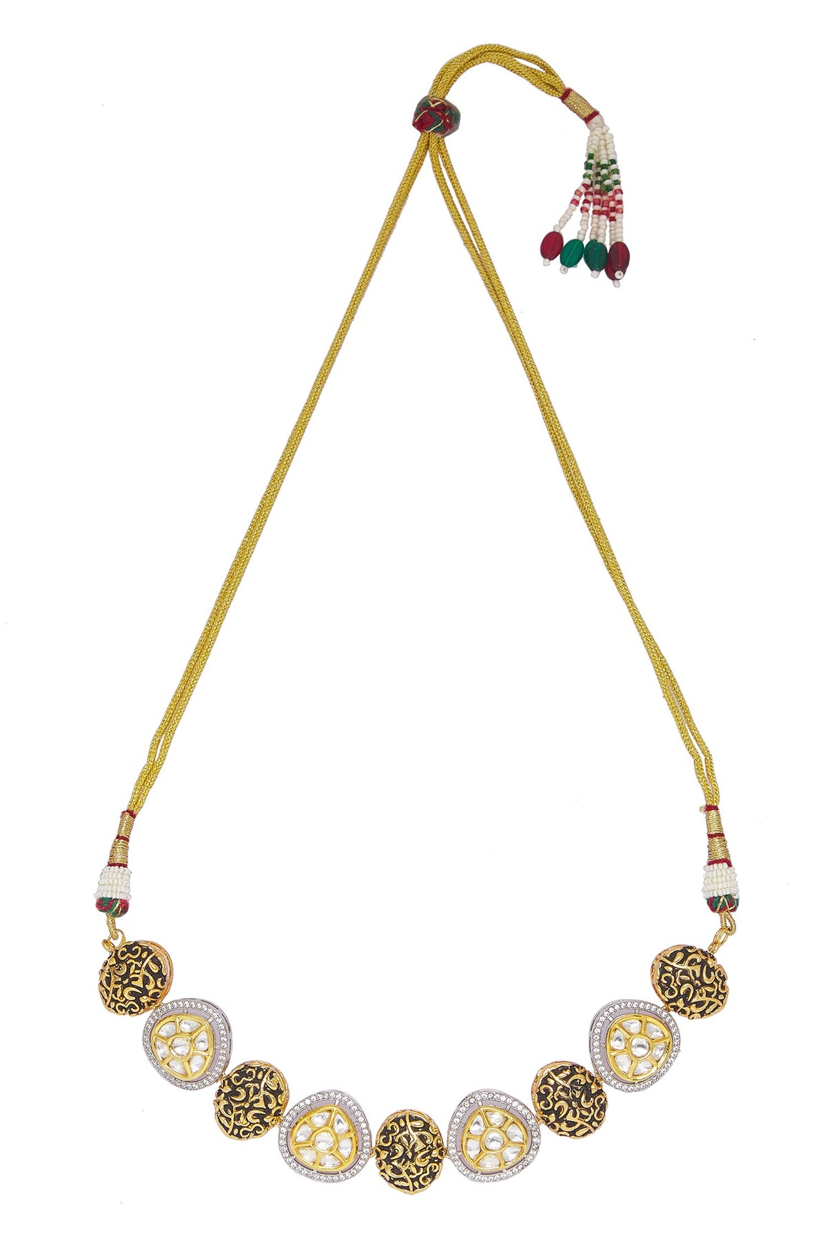 Geometric Jadau Embellished Necklace Set 
