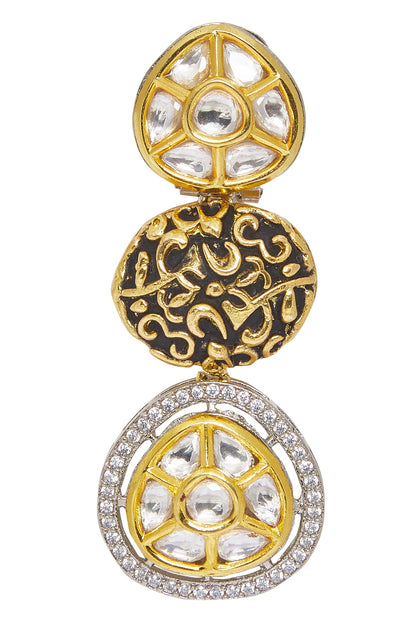 Geometric Jadau Embellished Necklace Set 