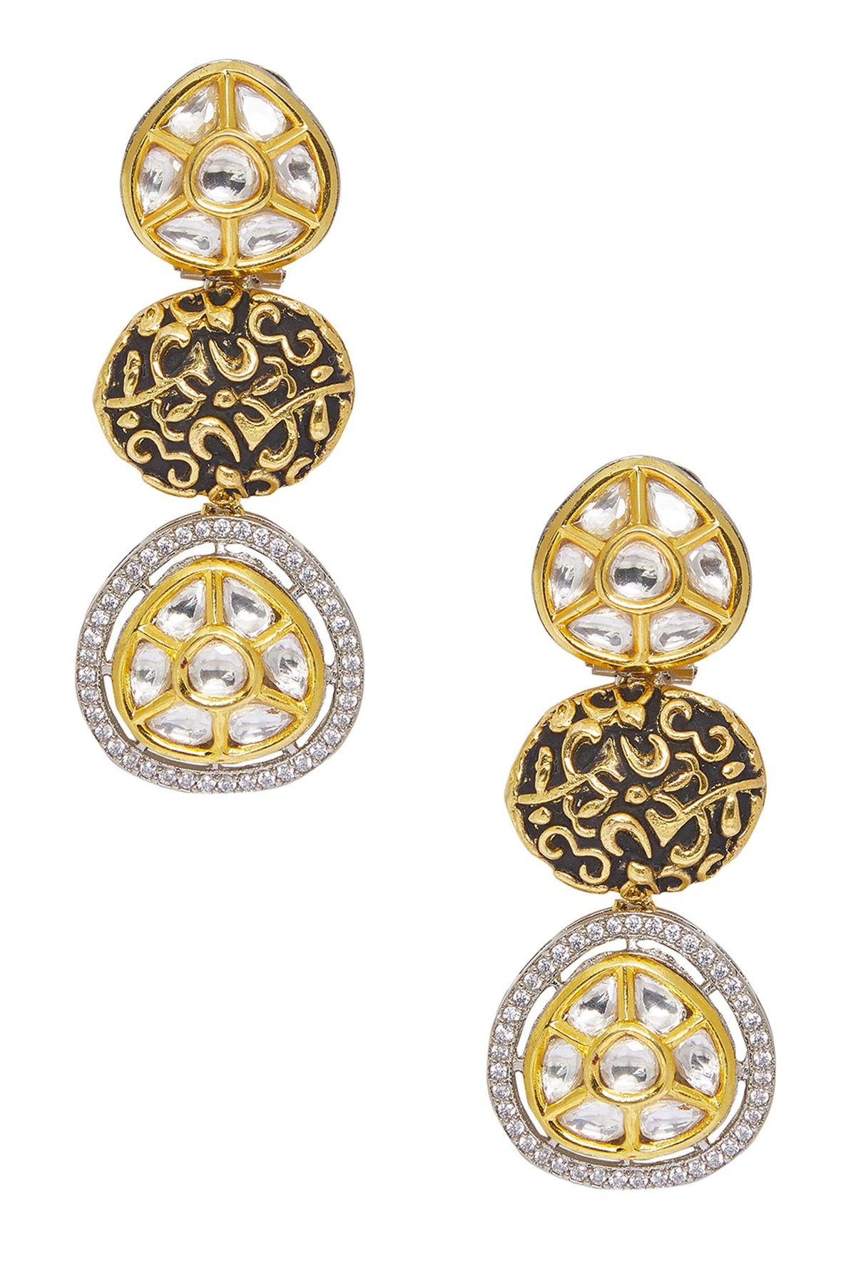 Geometric Jadau Embellished Necklace Set 